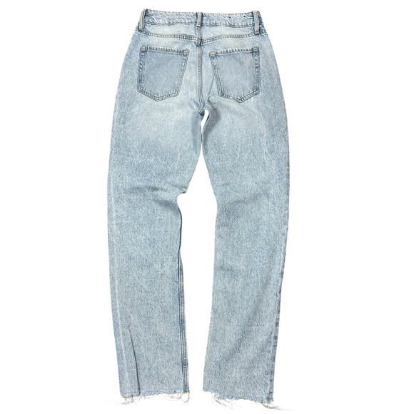 Dynamite Denim Chiara Mid-Rise Straight Jeans Sz 2 Light Wash Distressed Grunge - Picture 2 of 12